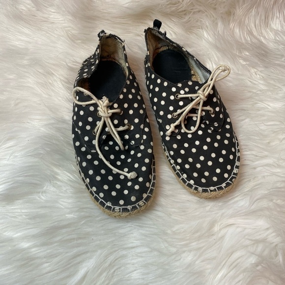 Polka Dot Espadrille Flats - Picture 1 of 4